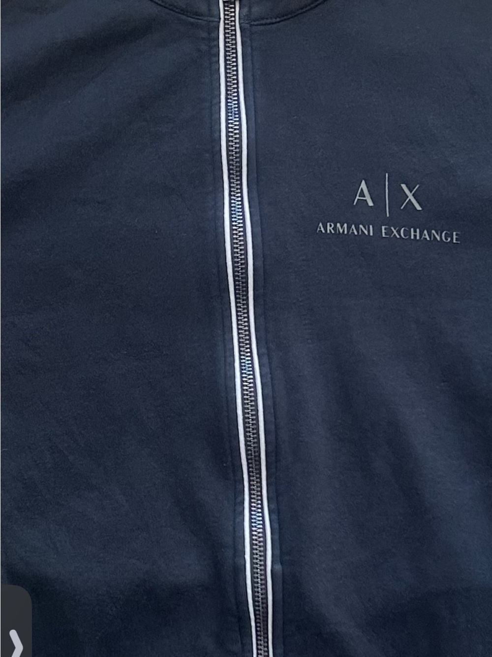 Armani Exchange Navy Full-Zip Logo Sweater